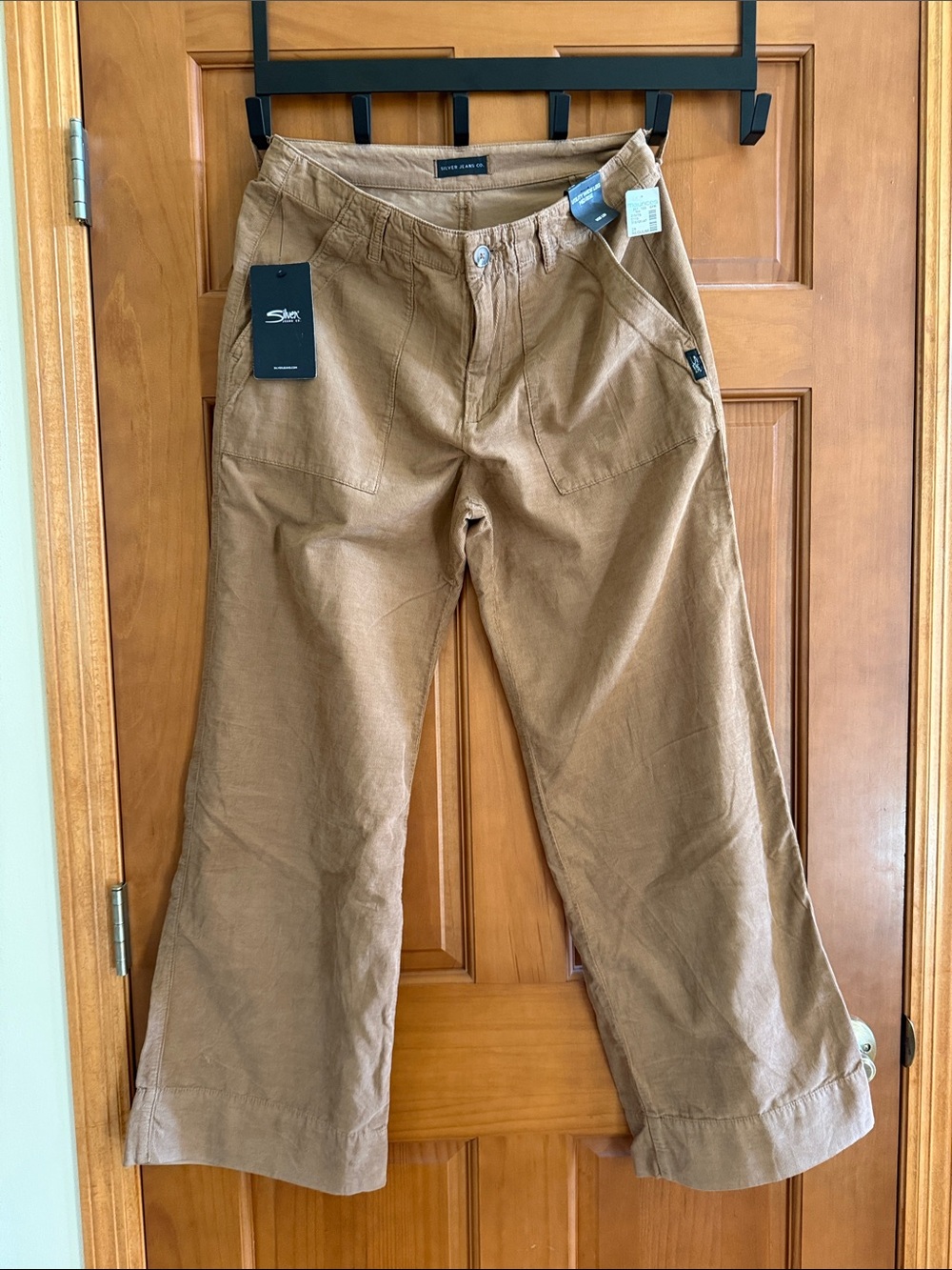 Silver Jeans Women's Utility Wide Leg Corduroy Pants in Tan Camel